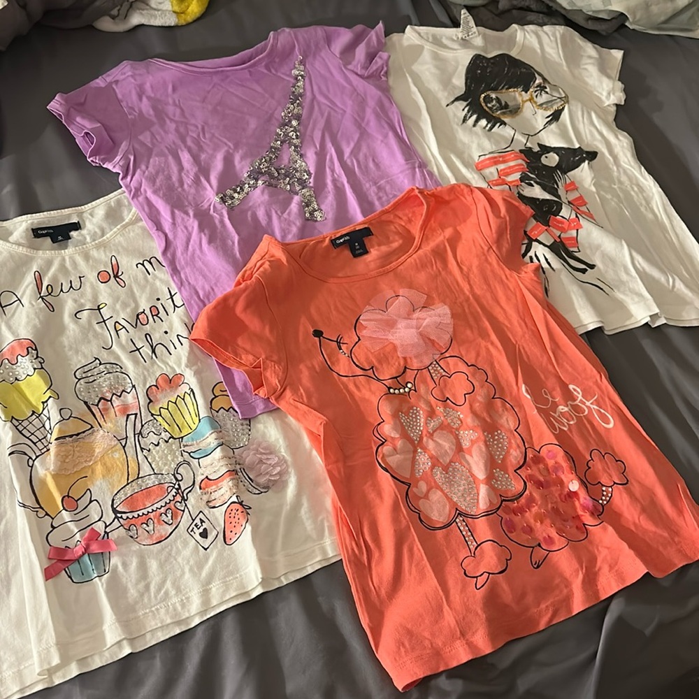 4 t-shirt bundle gap kids and crewcuts size 8